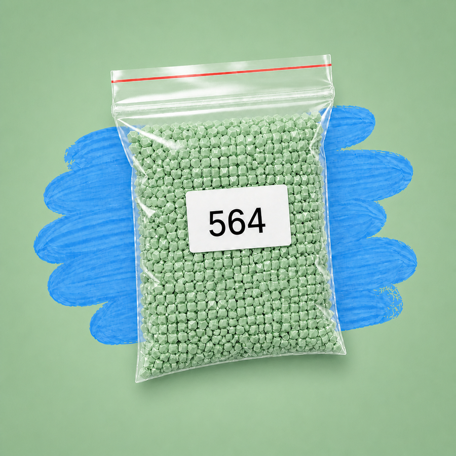 Zakje diamond-paintingsteentjes met kleurcode DMC 564