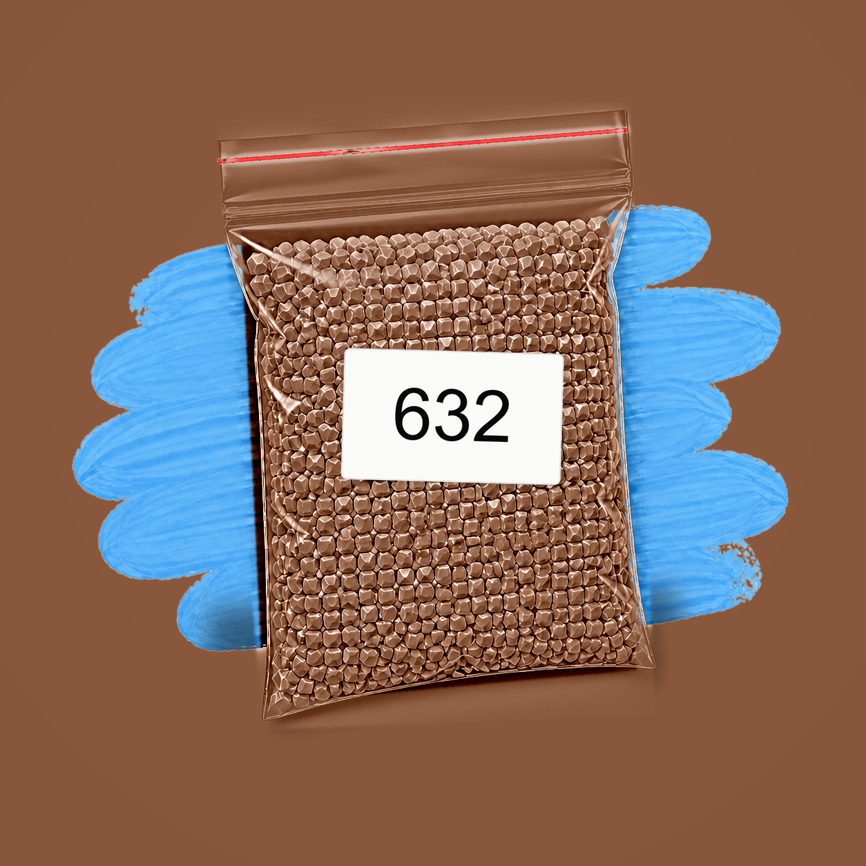 Zakje diamond-paintingsteentjes met kleurcode DMC 632