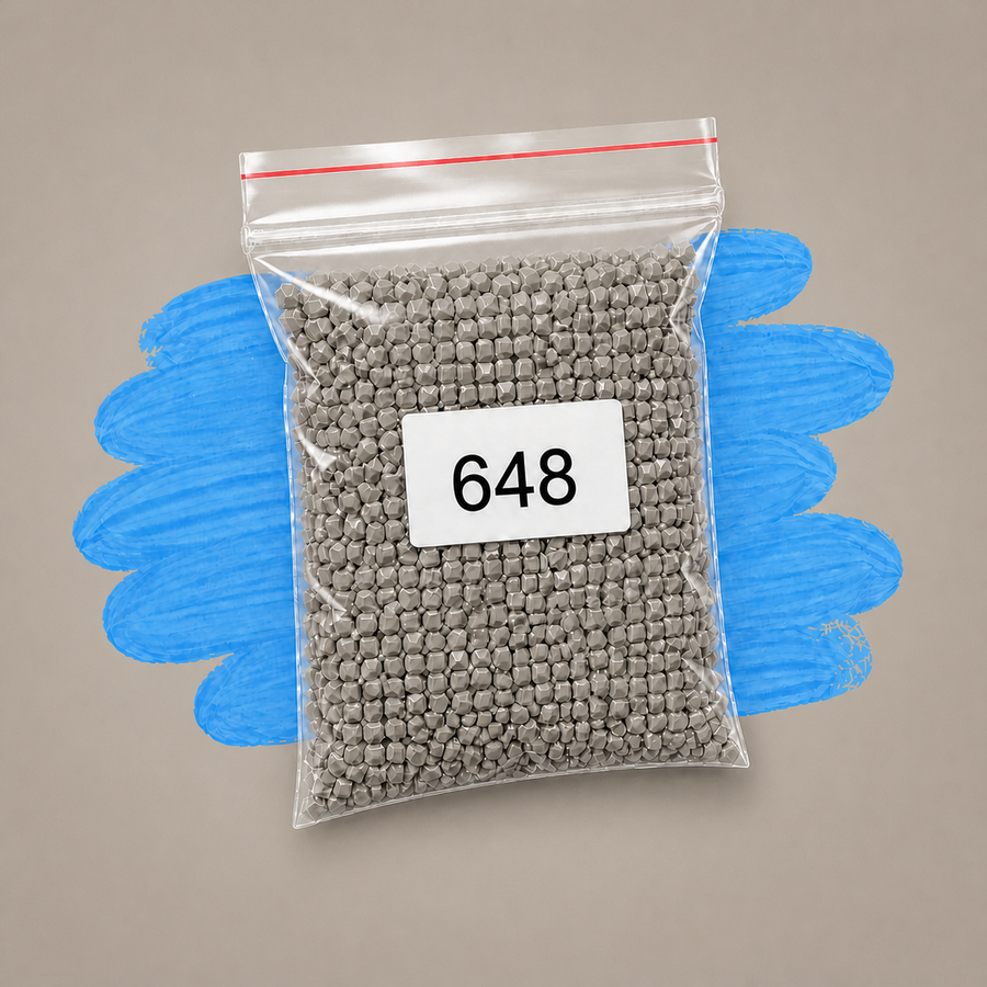 Zakje diamond-paintingsteentjes met kleurcode DMC 648