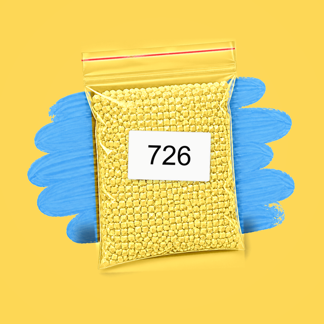 Zakje diamond-paintingsteentjes met kleurcode DMC 726