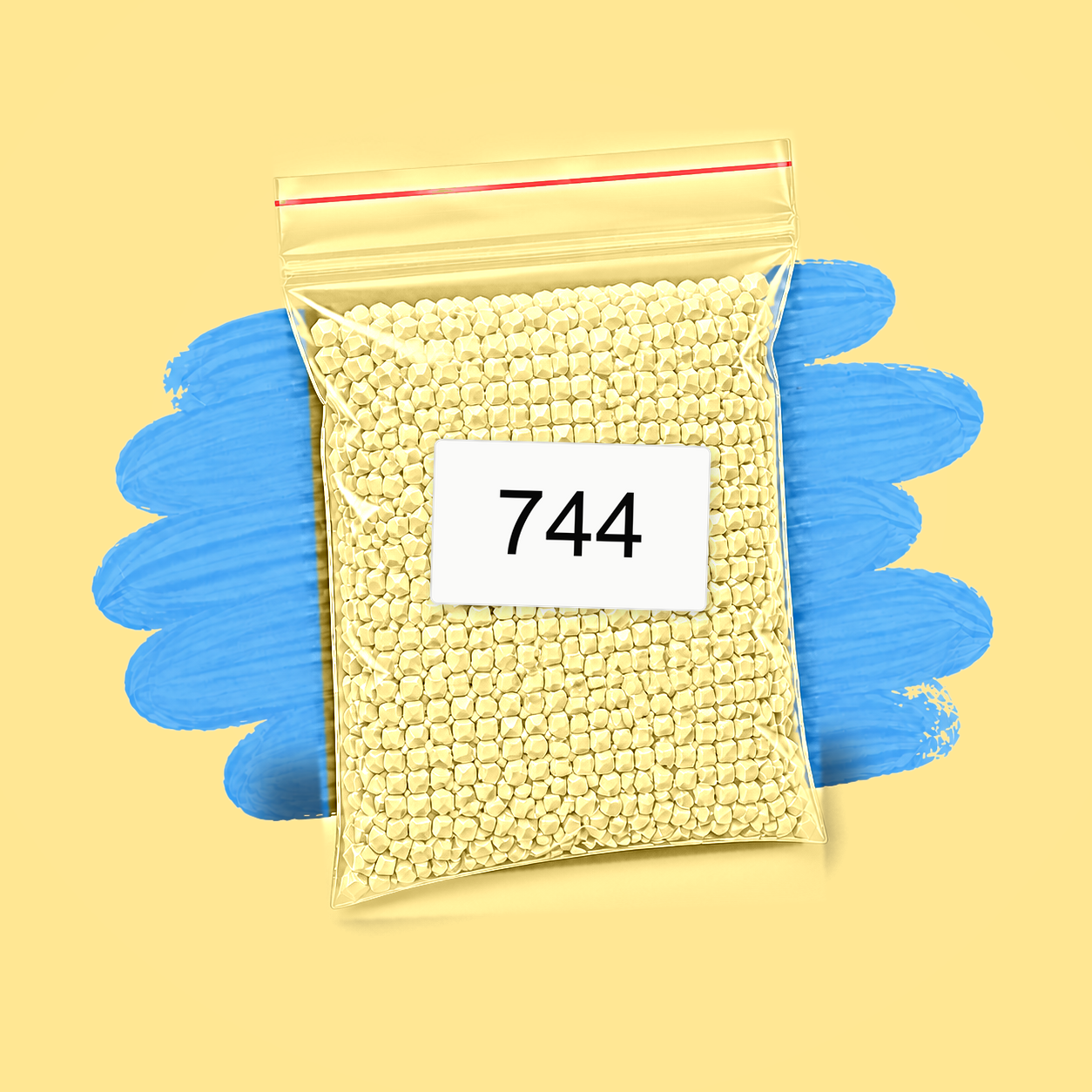 Zakje diamond-paintingsteentjes met kleurcode DMC 744