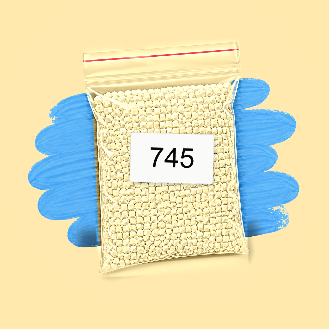 Zakje diamond-paintingsteentjes met kleurcode DMC 745