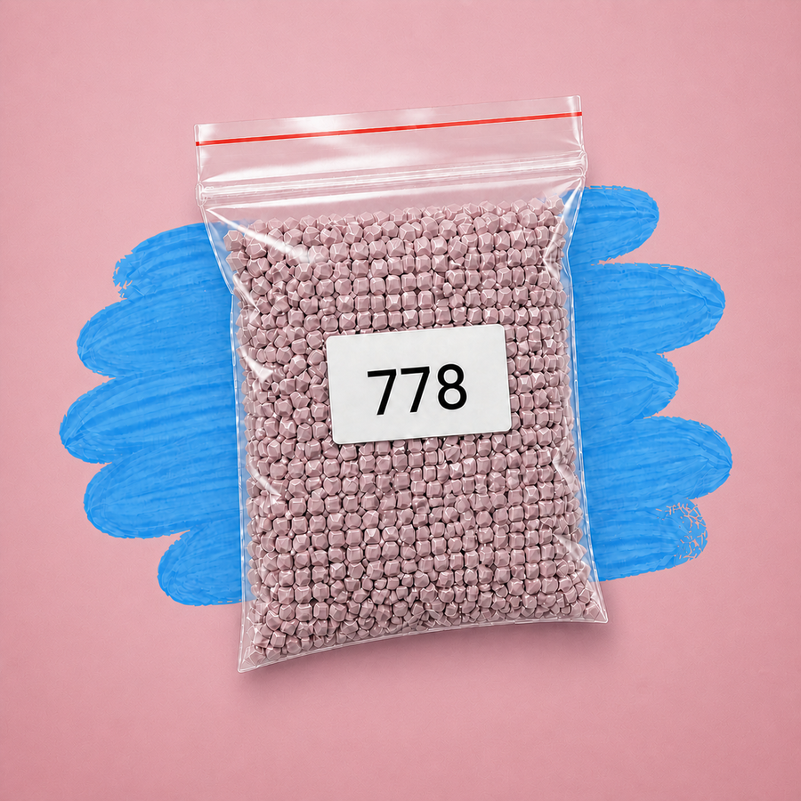 Zakje diamond-paintingsteentjes met kleurcode DMC 778