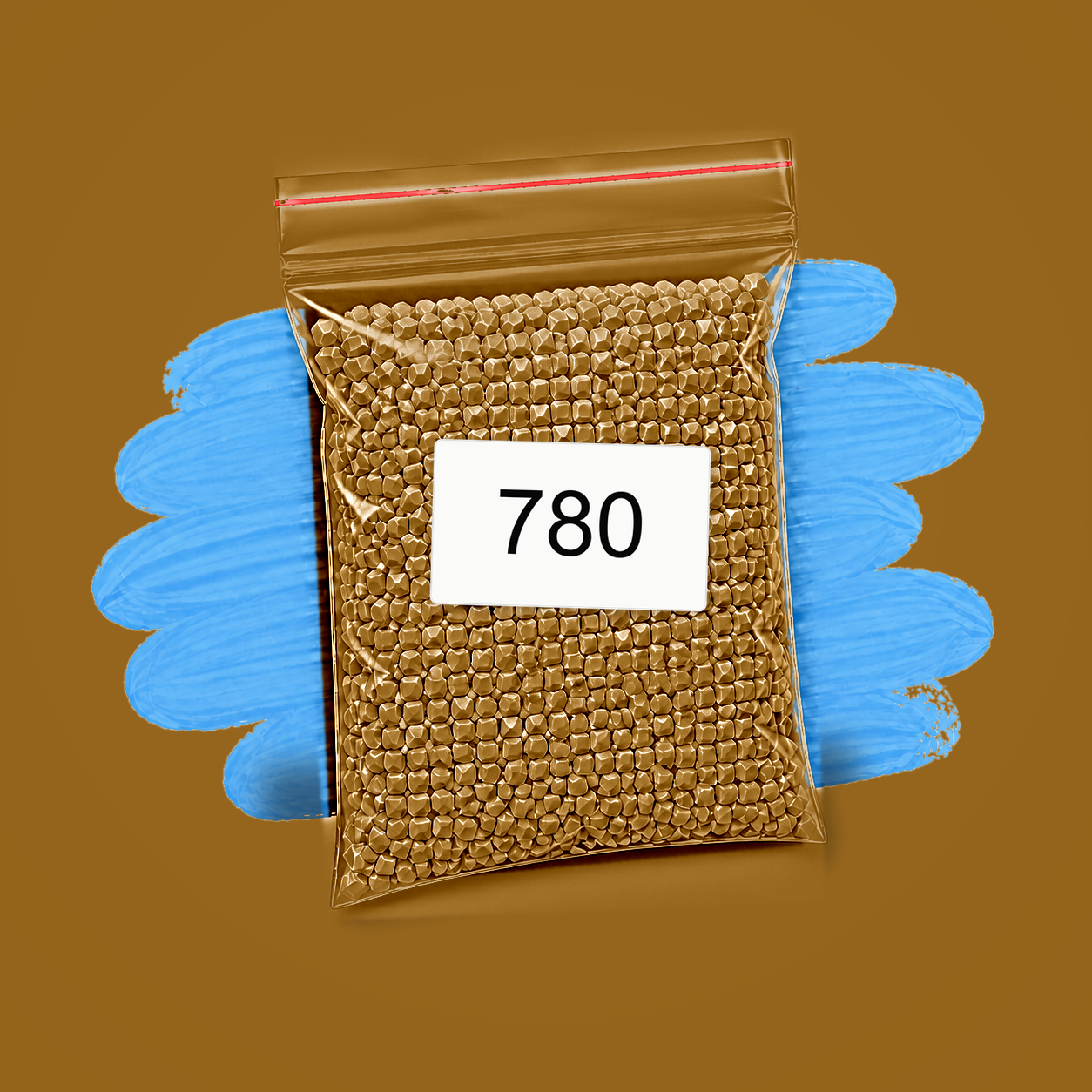 Zakje diamond-paintingsteentjes met kleurcode DMC 780