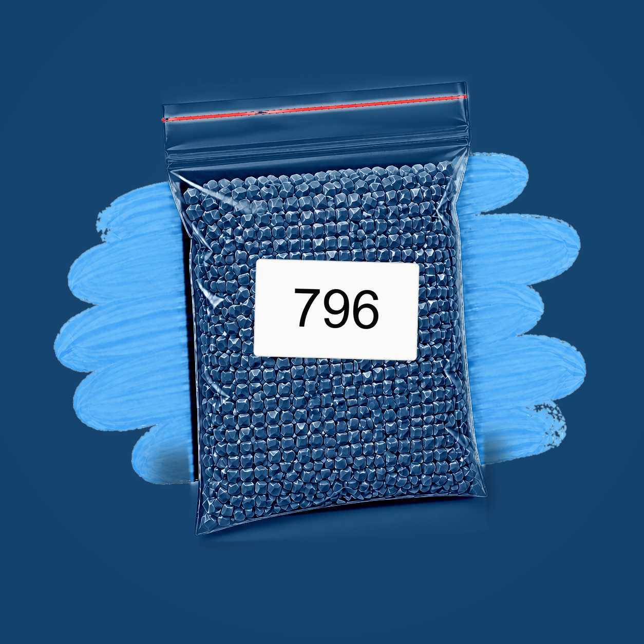 Zakje diamond-paintingsteentjes met kleurcode DMC 796