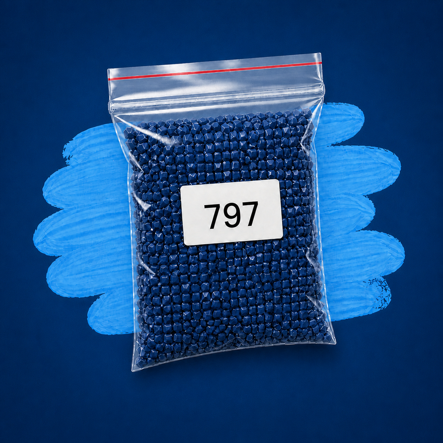 Zakje diamond-paintingsteentjes met kleurcode DMC 797