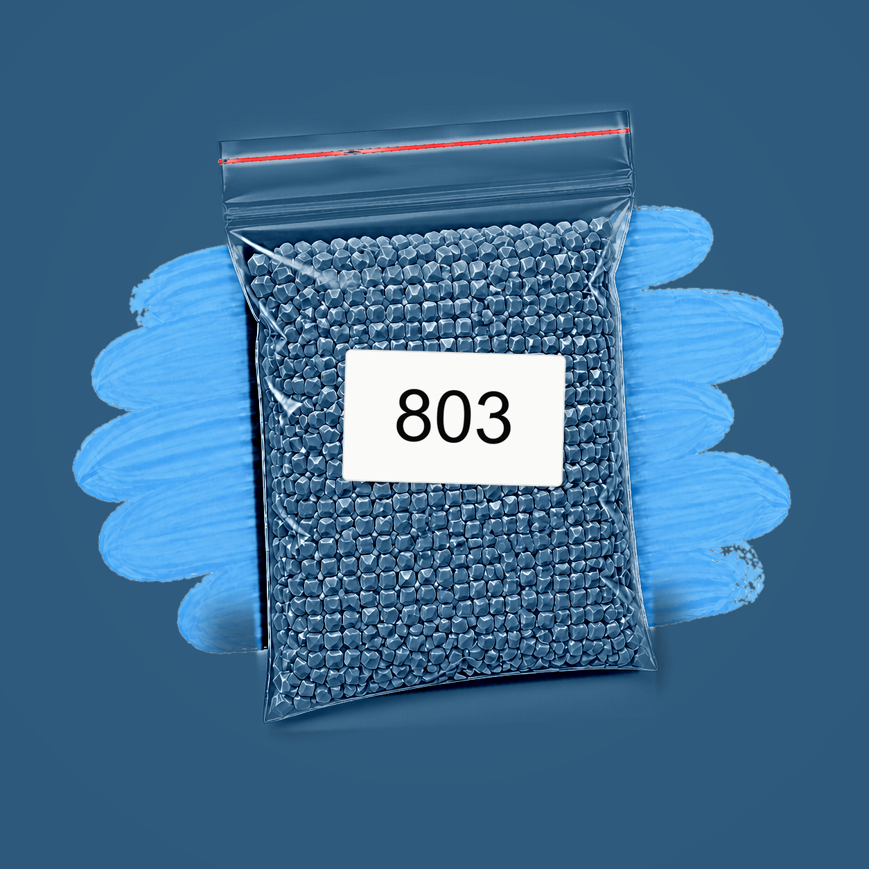 Zakje diamond-paintingsteentjes met kleurcode DMC 803