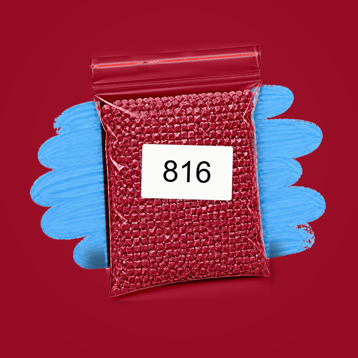 Zakje diamond-paintingsteentjes met kleurcode DMC 816