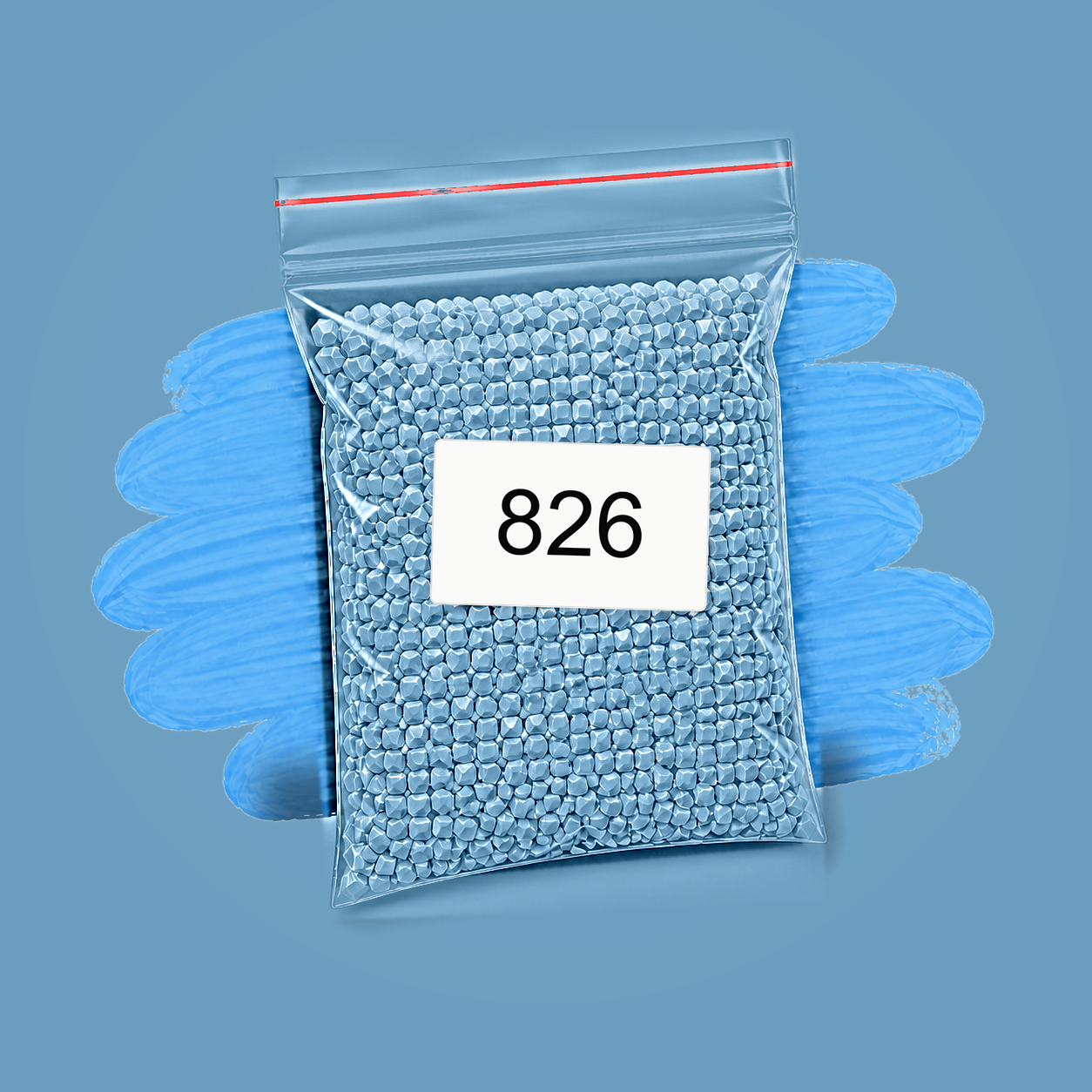 Zakje diamond-paintingsteentjes met kleurcode DMC 826