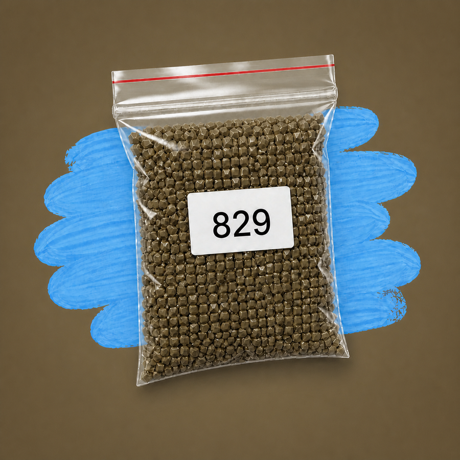 Zakje diamond-paintingsteentjes met kleurcode DMC 829