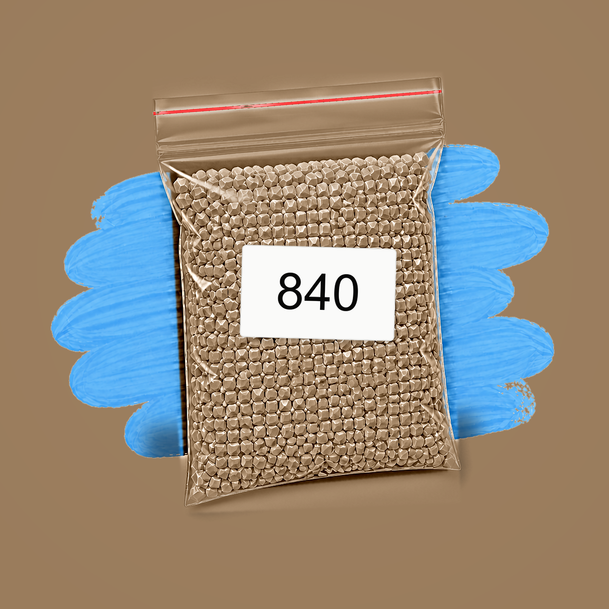 Zakje diamond-paintingsteentjes met kleurcode DMC 840