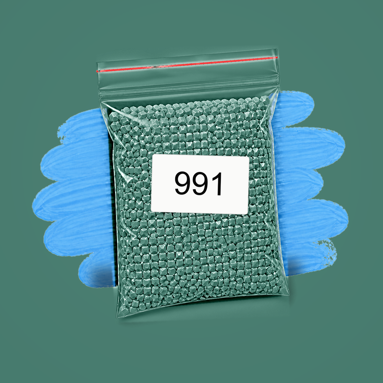 Zakje diamond-paintingsteentjes met kleurcode DMC 991