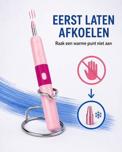 Warme hotfixpunt in de veiligheidshouder volledig laten afkoelen