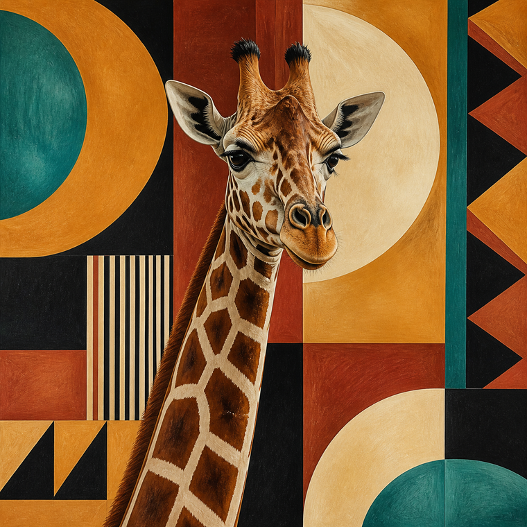 Diamond Painting Giraffe met Afrikaanse Patronen – volledig origineel giraffeontwerp