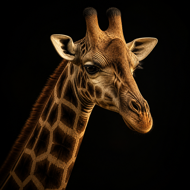 Diamond Painting Giraffe met Bronskleurige Vlekken – volledig origineel giraffeontwerp