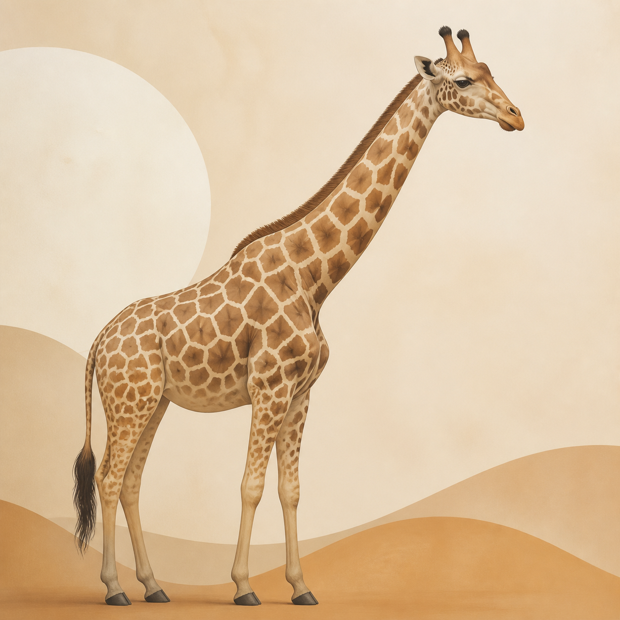 Diamond Painting Giraffe Minimalistisch – volledig origineel giraffeontwerp