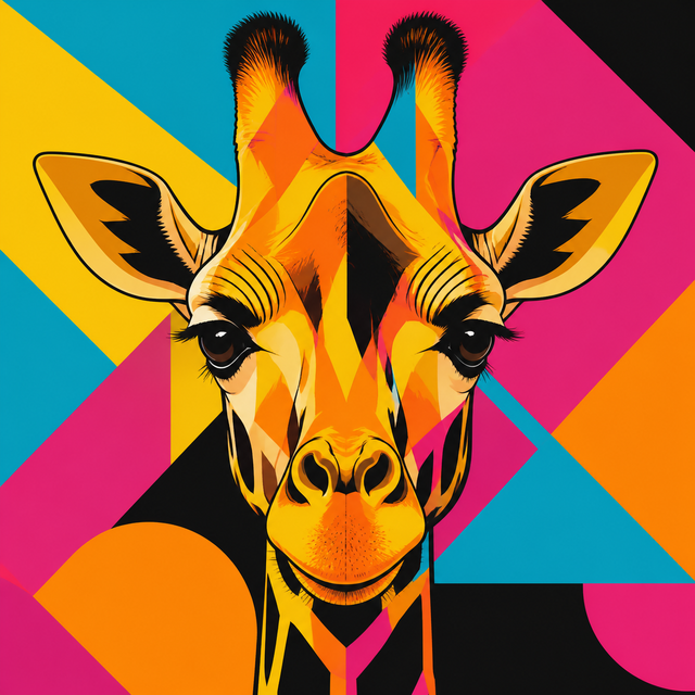 Diamond Painting Giraffe Pop Art – volledig origineel giraffeontwerp