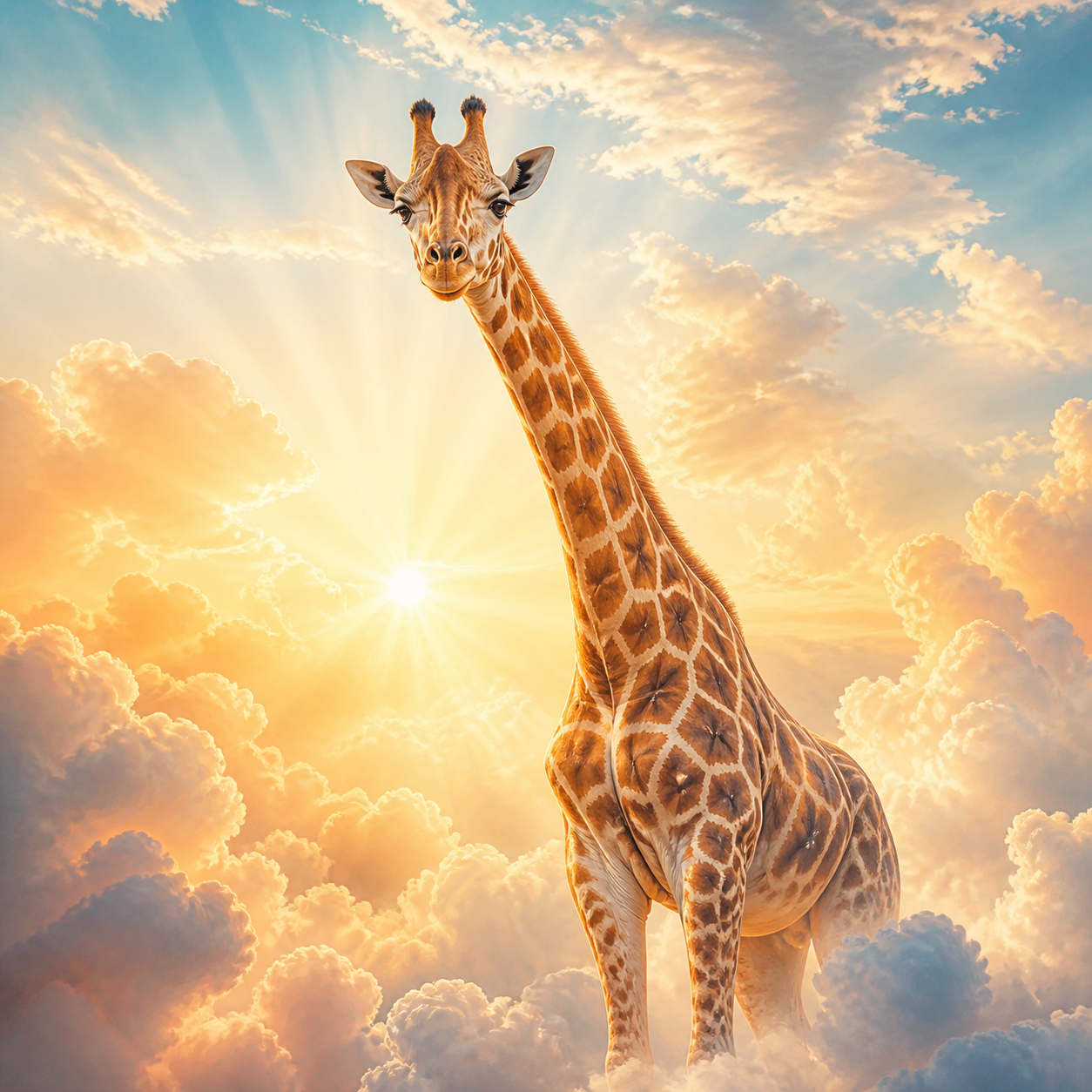 Diamond Painting Giraffe in de Wolken – volledig origineel giraffeontwerp