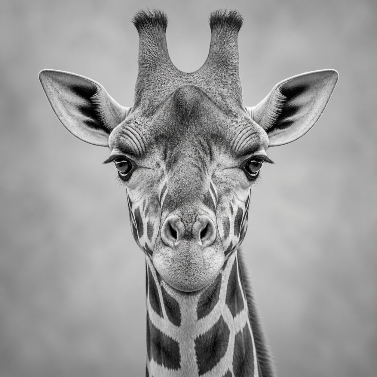 Diamond Painting Giraffe Zwart-Wit Portret – volledig origineel giraffeontwerp