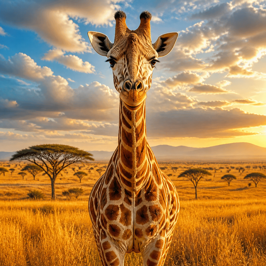 Diamond Painting Majestueuze Giraffe – volledig origineel giraffeontwerp