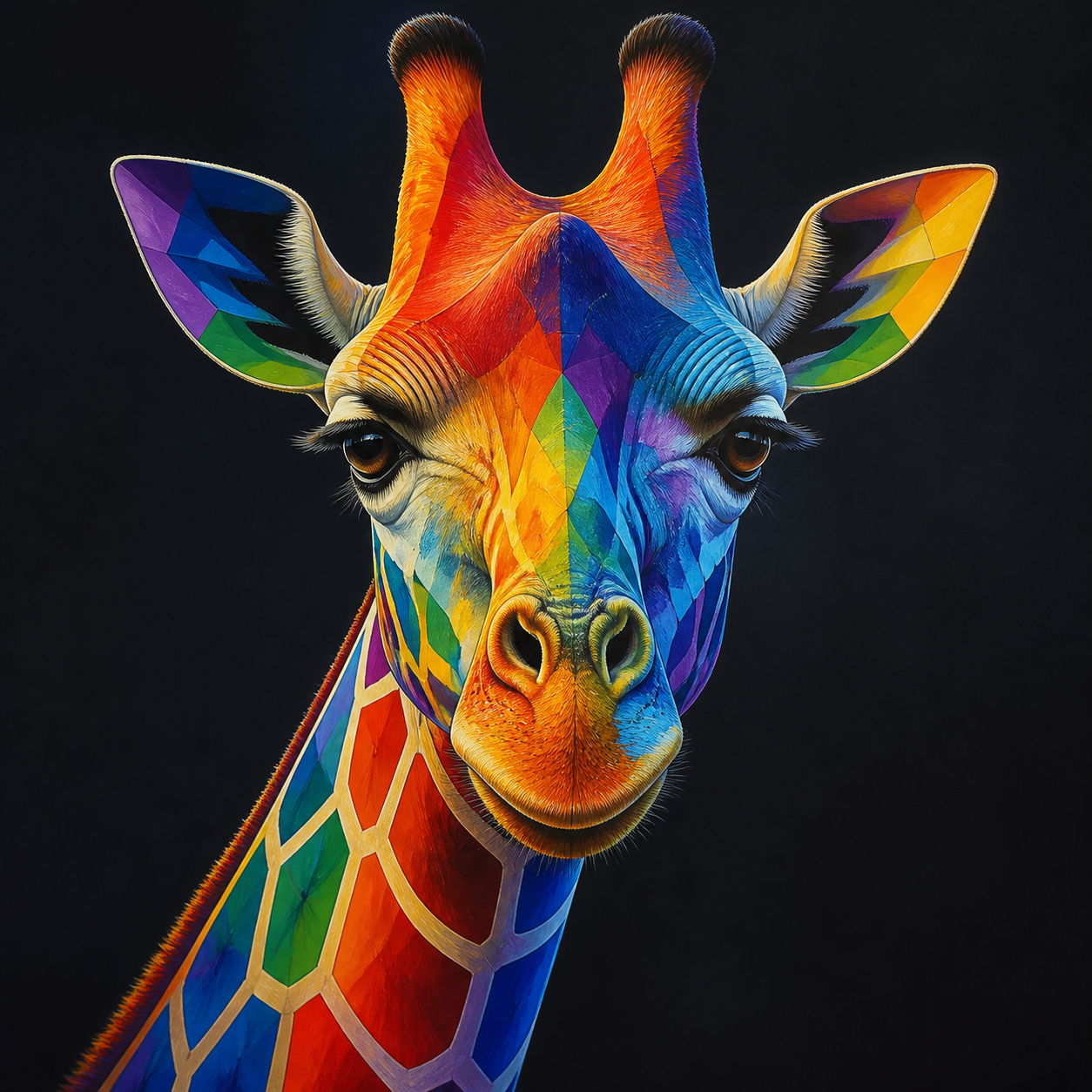 Diamond Painting Regenboog Giraffe – volledig origineel giraffeontwerp