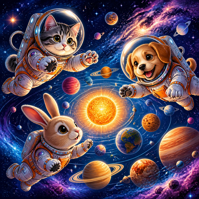 Diamond Painting Dierenastronauten – origineel kleurrijk ontwerp
