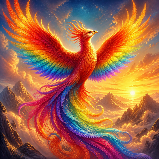 Diamond Painting Regenboogfeniks – origineel kleurrijk ontwerp
