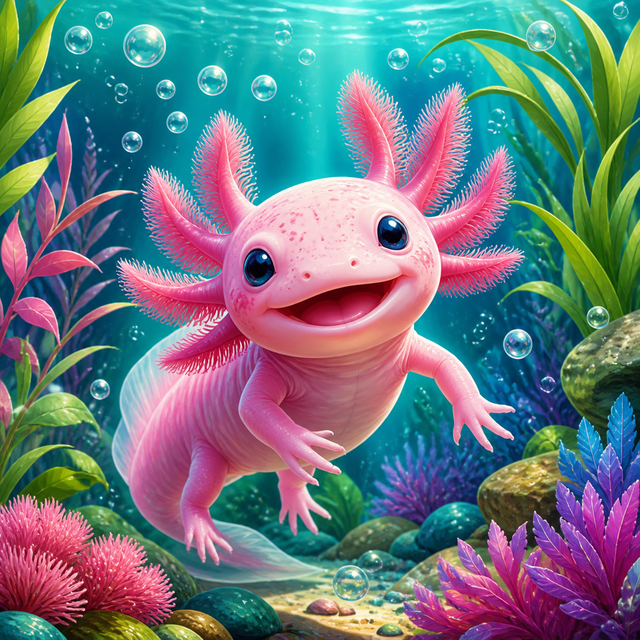 Diamond Painting Vrolijke Axolotl – origineel kleurrijk ontwerp