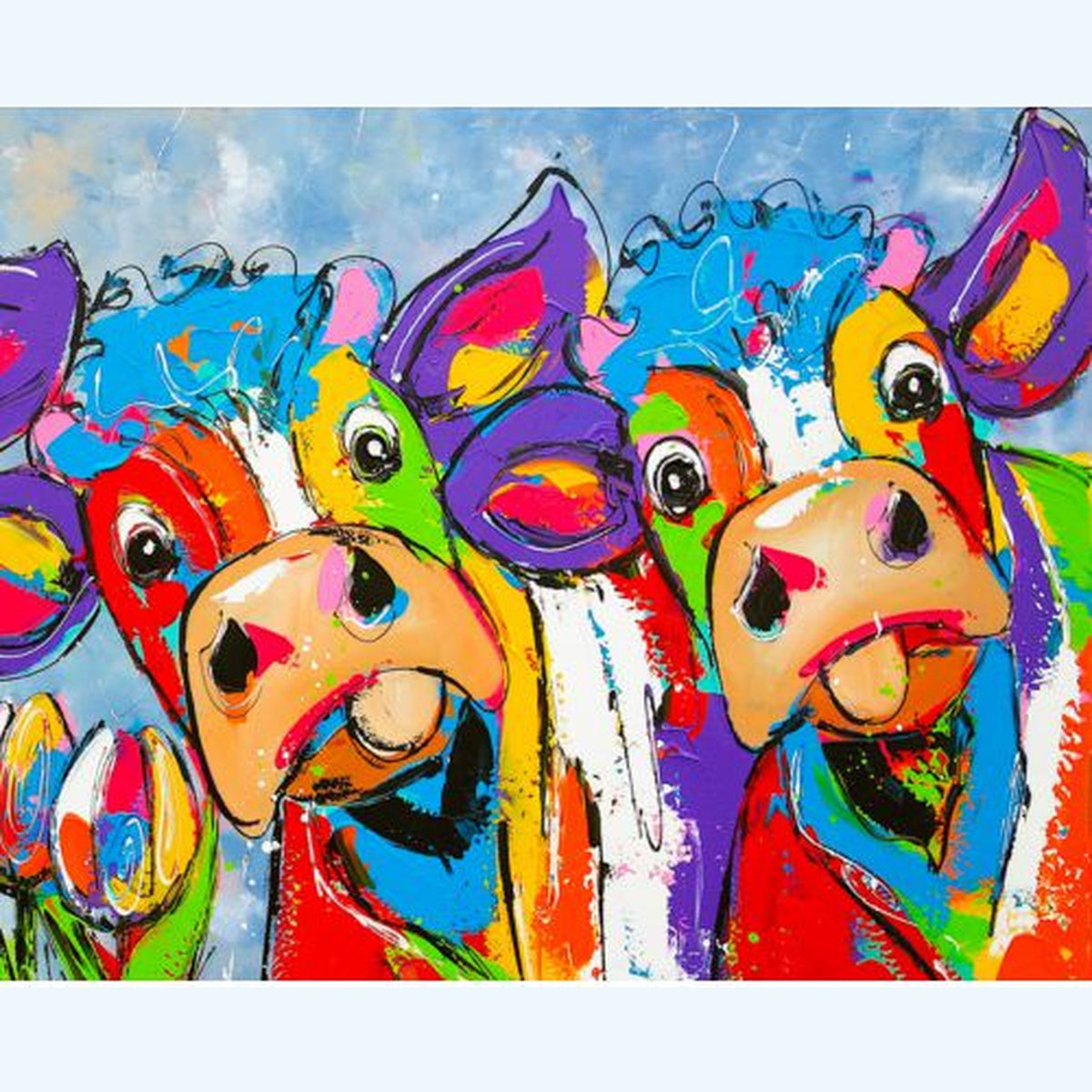 Diamond Painting Gekleurde Koeien – volledig koeienontwerp