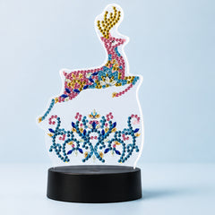 Diamond Painting Lamp Hert op een lichtblauwe achtergrond