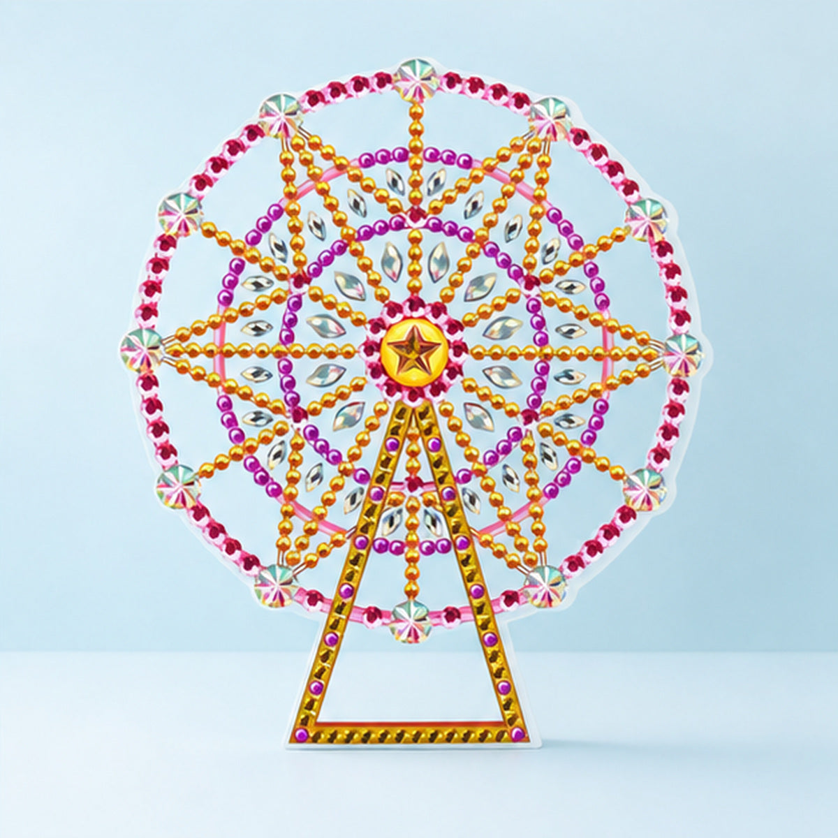 Diamond Painting Lamp Reuzenrad op een lichtblauwe achtergrond