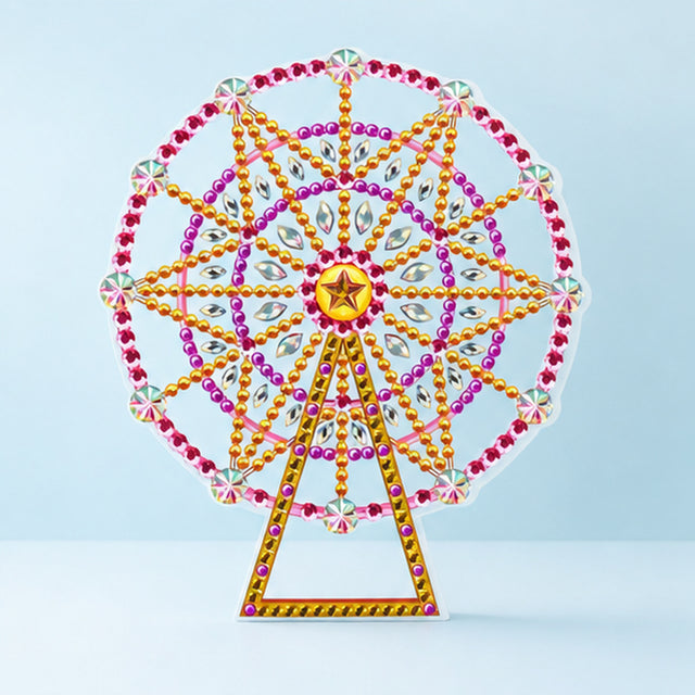Diamond Painting Lamp Reuzenrad op een lichtblauwe achtergrond