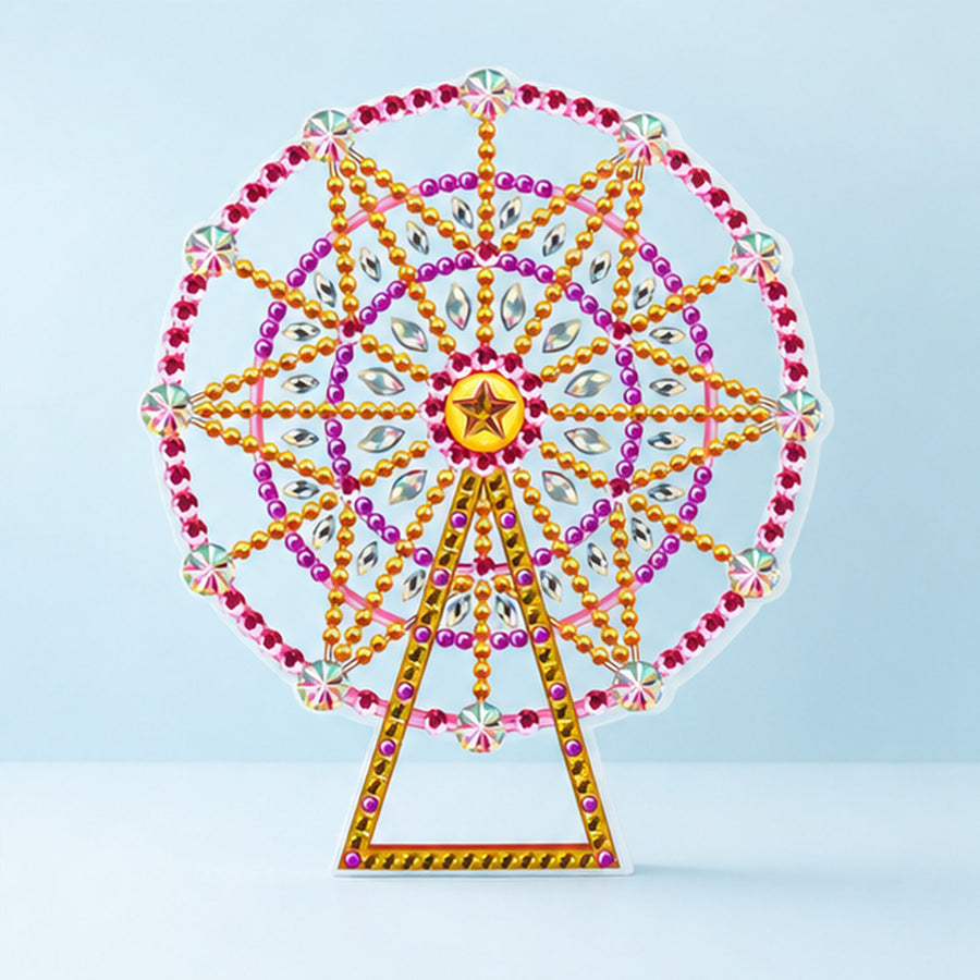 Diamond Painting Lamp Reuzenrad op een lichtblauwe achtergrond
