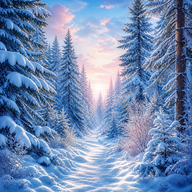 Diamond Painting Winterbos in Blauw en Wit – volledig natuurontwerp