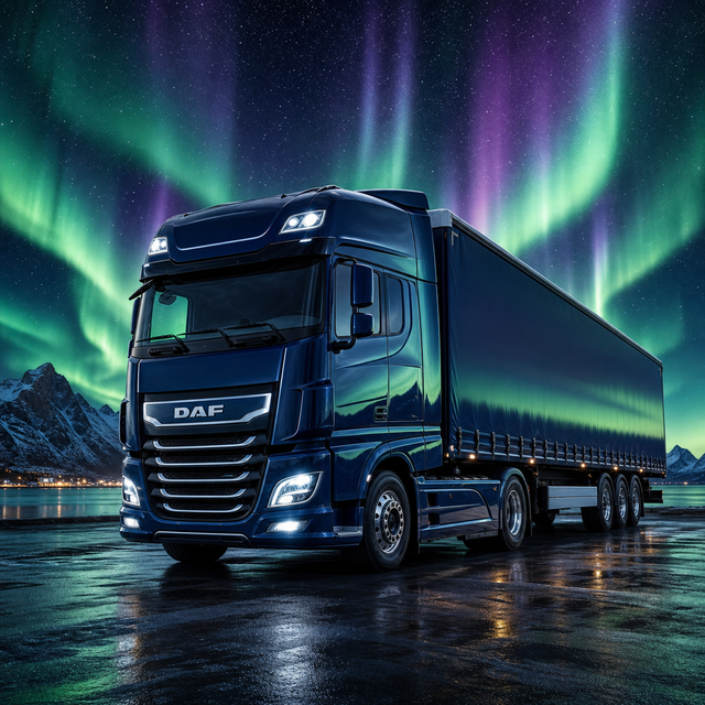 Diamond Painting DAF XG+ onder het Noorderlicht – volledig origineel vrachtwagenontwerp