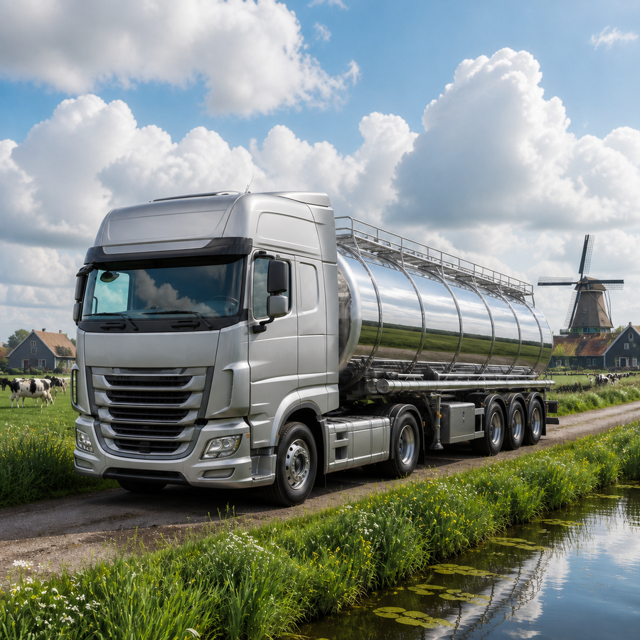 Diamond Painting Melktankwagen op het Platteland – volledig origineel vrachtwagenontwerp