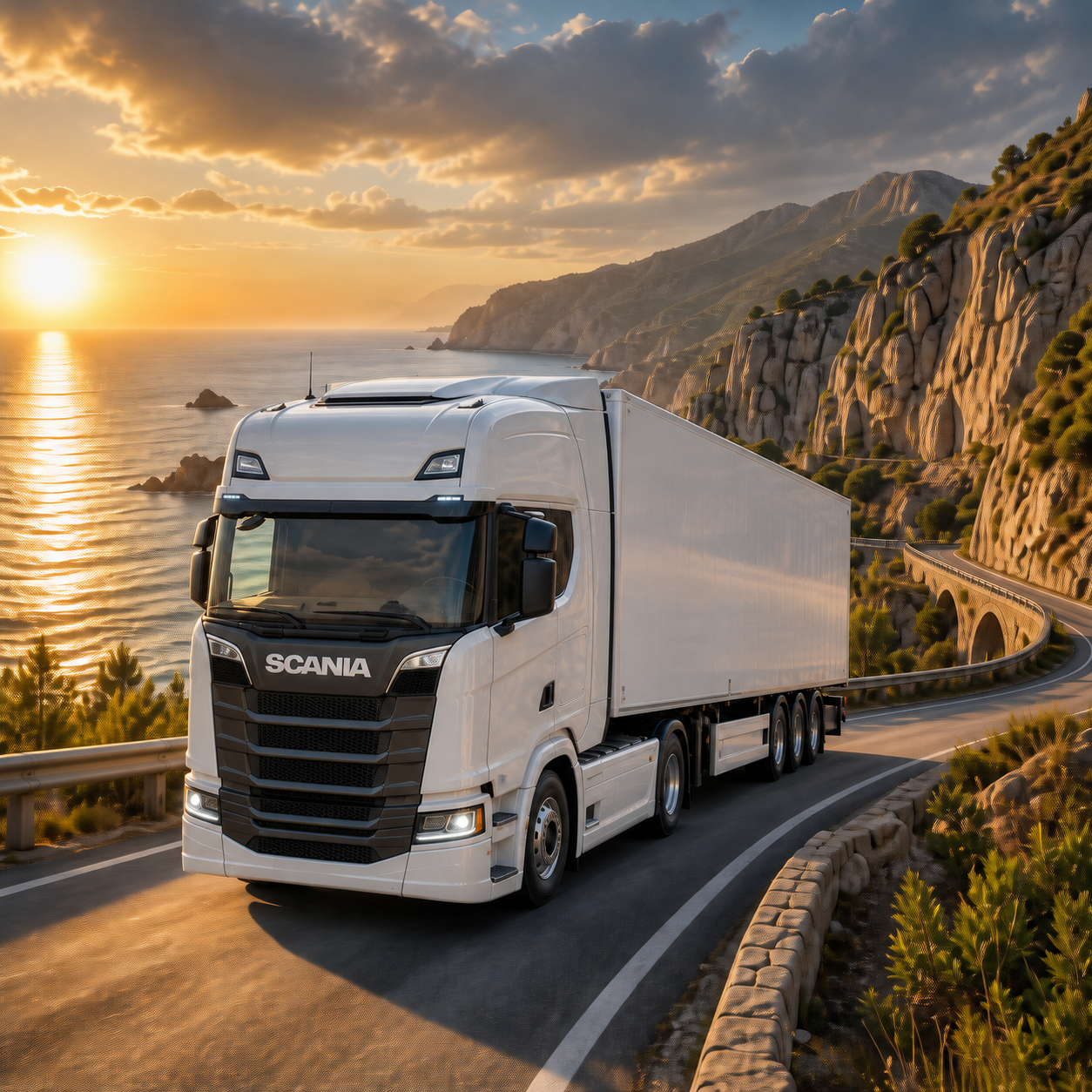 Diamond Painting Scania R-series aan de Kust – volledig origineel vrachtwagenontwerp