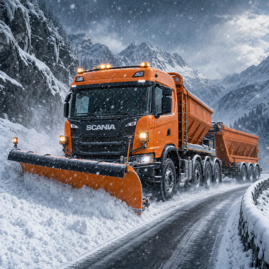 Diamond Painting Scania XT Sneeuwploeg – volledig origineel vrachtwagenontwerp