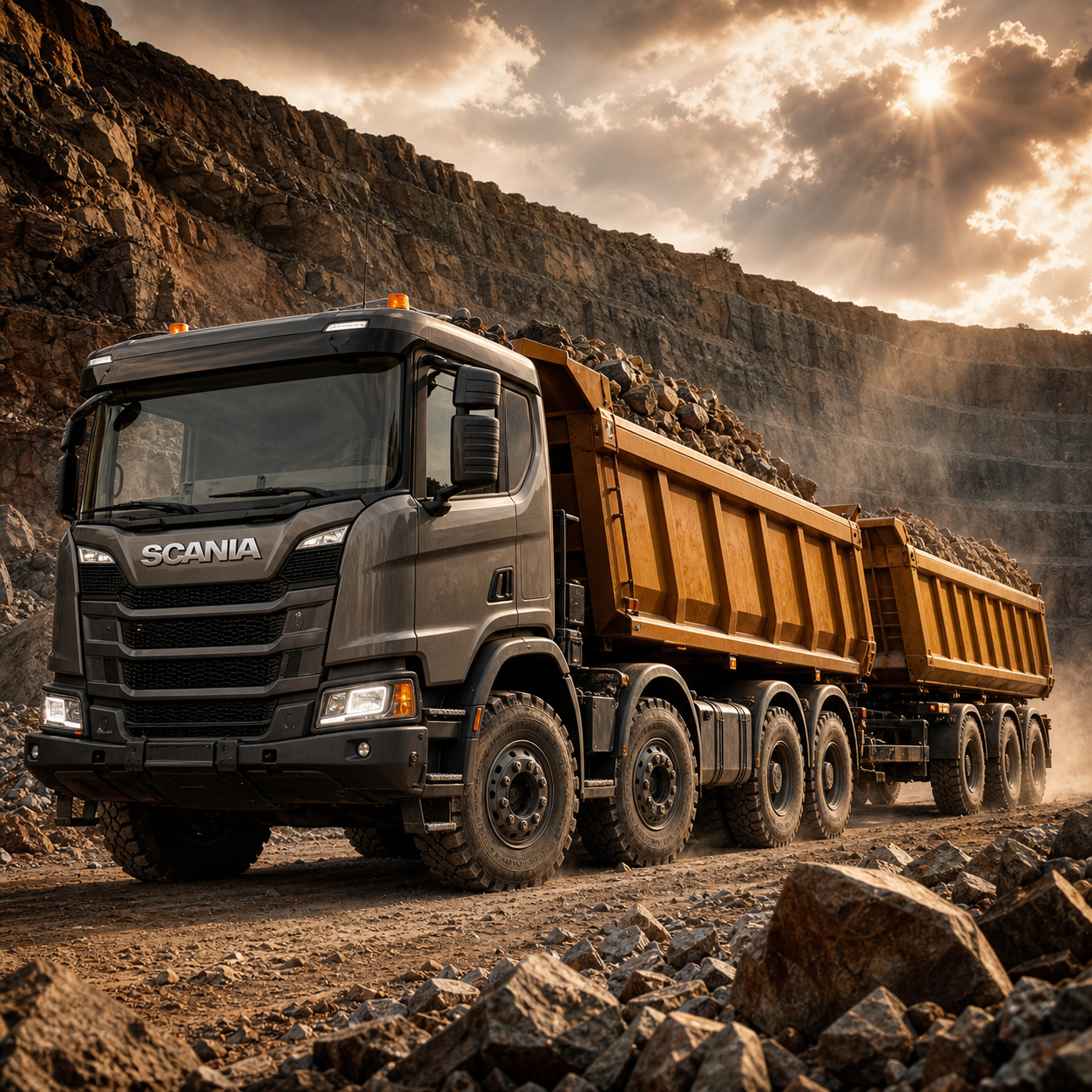 Diamond Painting Scania XT in de Steengroeve – volledig origineel vrachtwagenontwerp