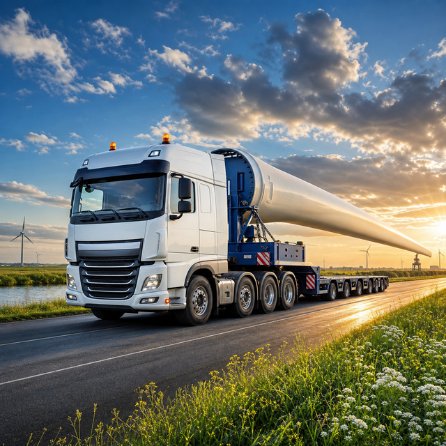 Diamond Painting Zwaar Transport met Windturbine – volledig origineel vrachtwagenontwerp