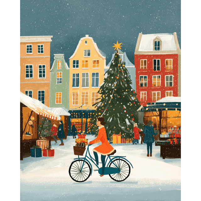 diamond painting - een feestelijke kerstmarkt – afbeelding 1