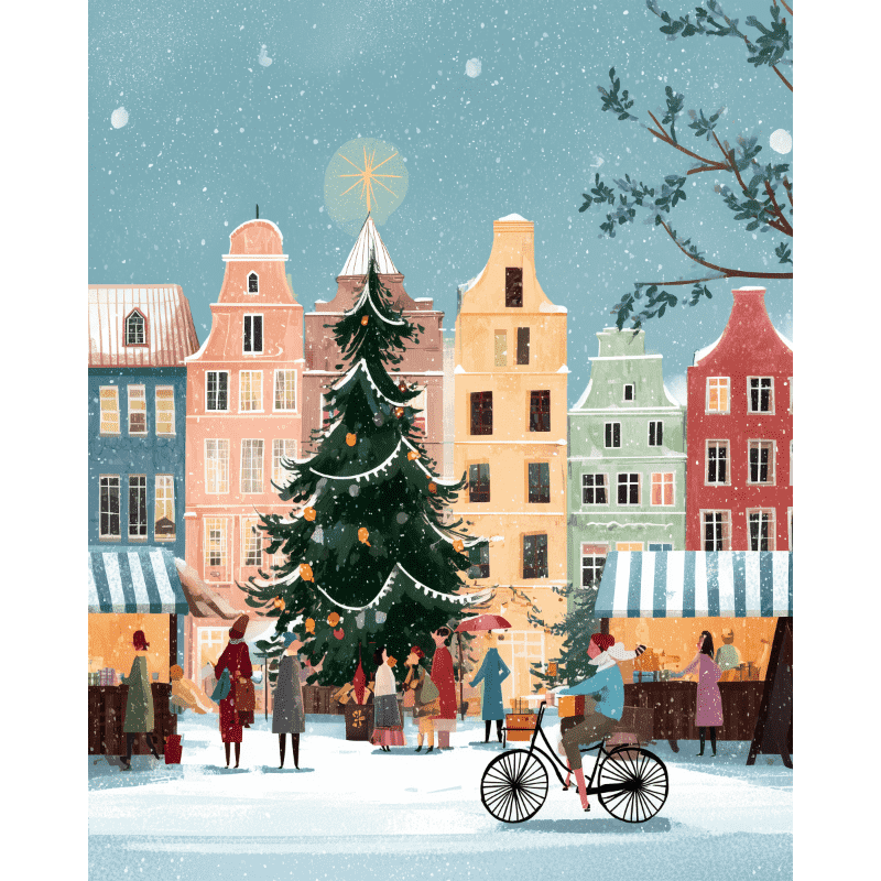 diamond painting - europese winter – afbeelding 1