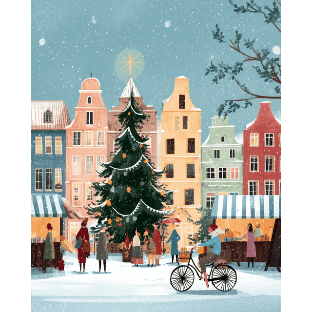 diamond painting - europese winter – afbeelding 1