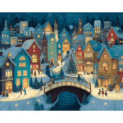 diamond painting - feestelijk dorp – afbeelding 1