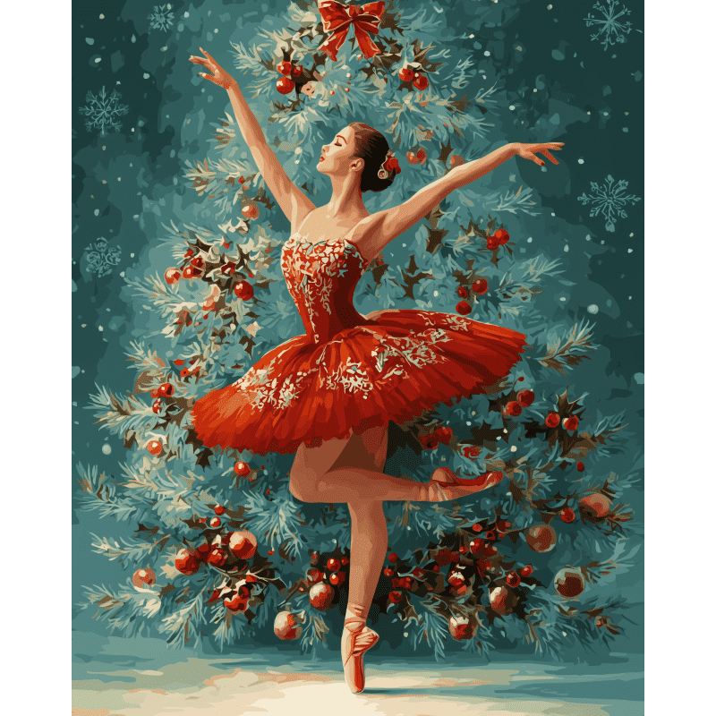 diamond painting - feestelijke ballerina – afbeelding 1