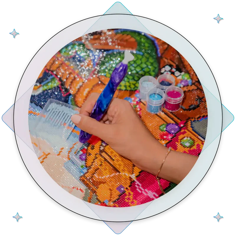 Creatie van een Diamond Painting-klant
