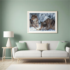Diamond Painting - Peaceful Greys: Boeiende Wolf
