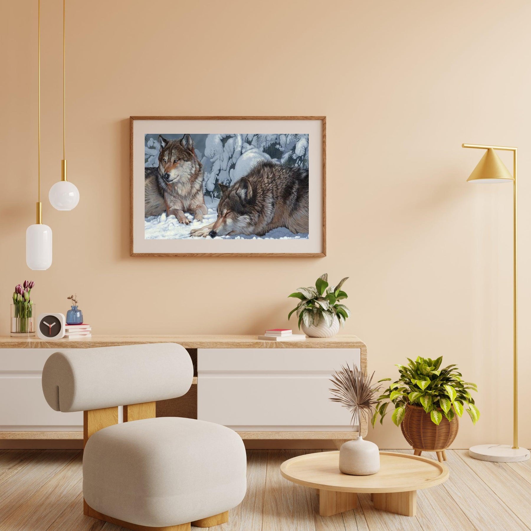 Diamond Painting - Peaceful Greys: Boeiende Wolf