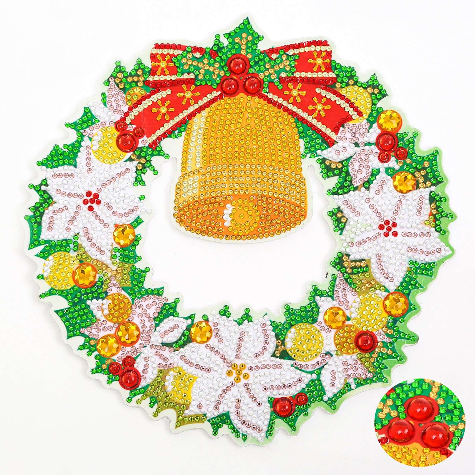 diamond painting kerst bel – kerstkrans – afbeelding 1