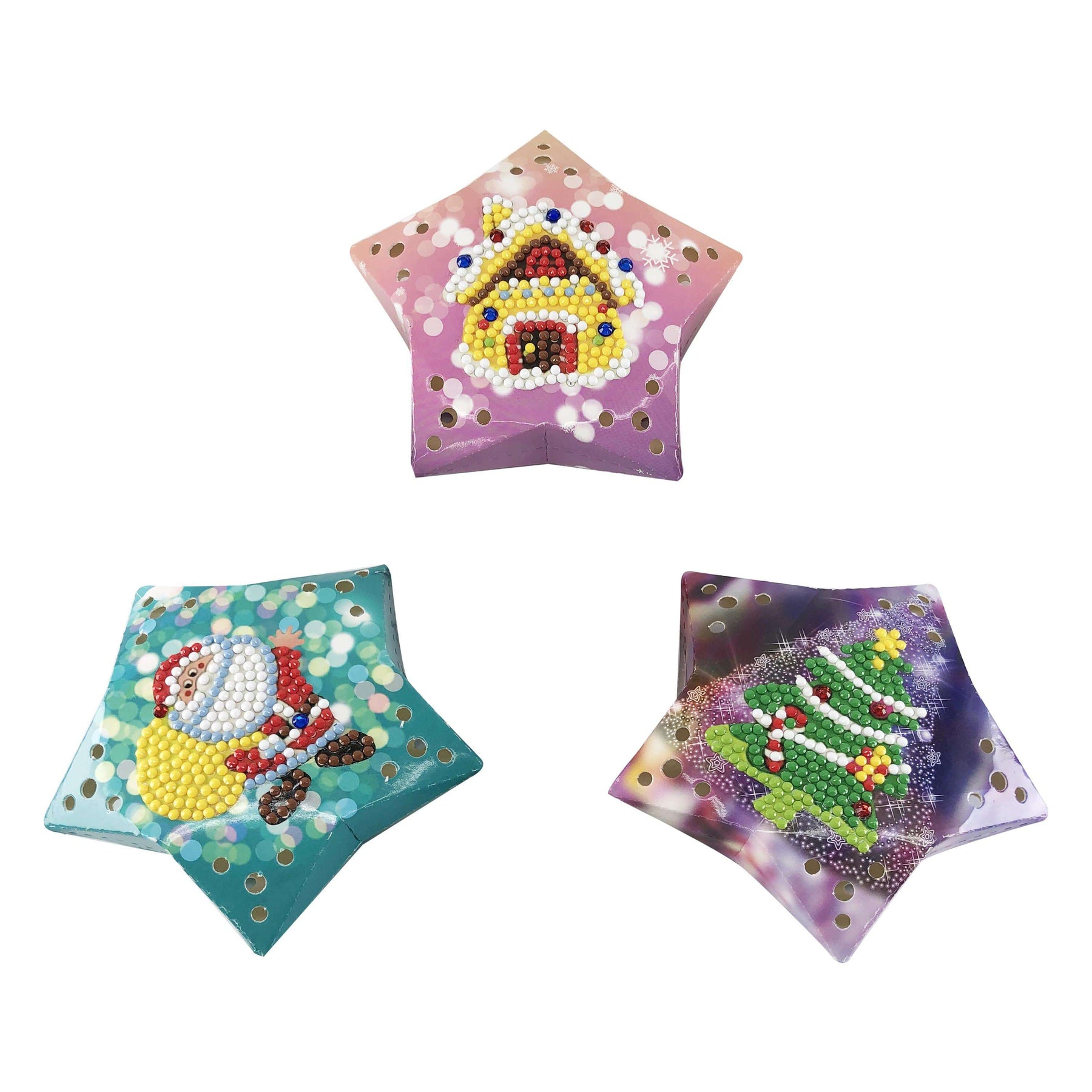 diamond painting kerst gekleurd – kerst verlichting – afbeelding 1